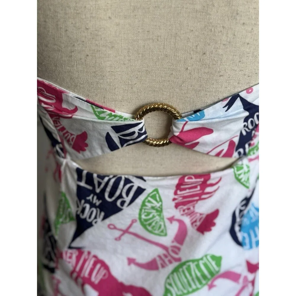 Lilly Pulitzer Women’s 6 Clyde Dress Butter Me Up Strapless Boat Crab Resort - Picture 6 of 12